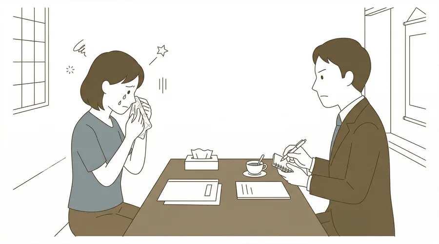 広島で離婚相談を検討している夫婦のイラスト