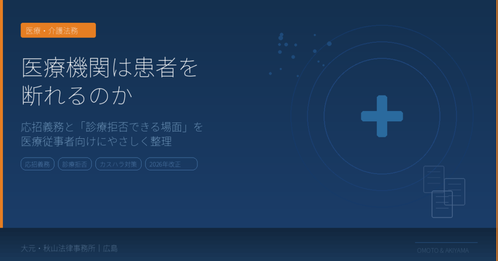 医療機関の応招義務について弁護士が解説するコラムのアイキャッチ画像