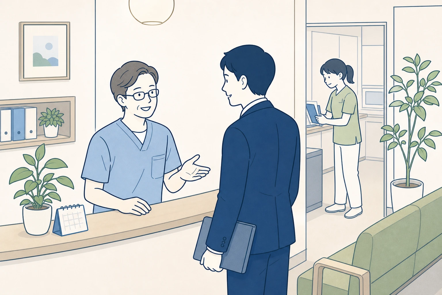 歯科医院の受付カウンターでのご相談のイメージ
