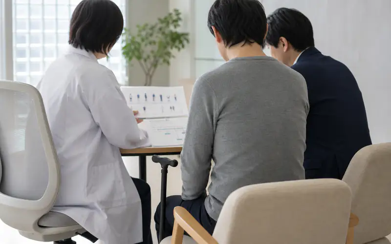 後遺障害診断書の記載を確認する様子